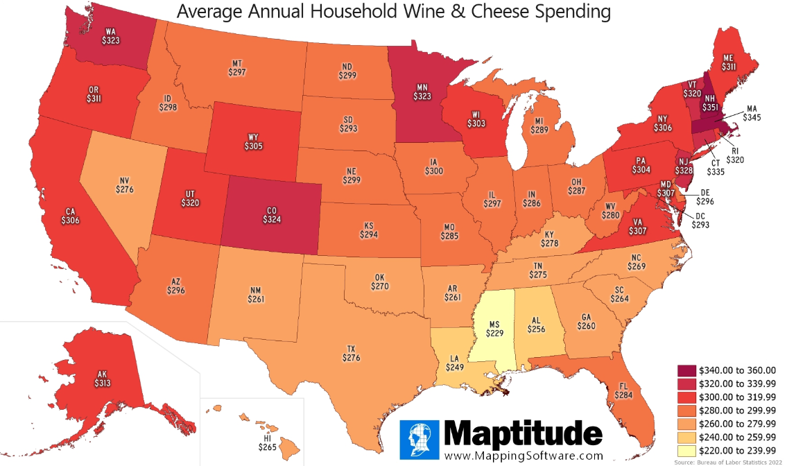 Household Wine and Cheese Spending